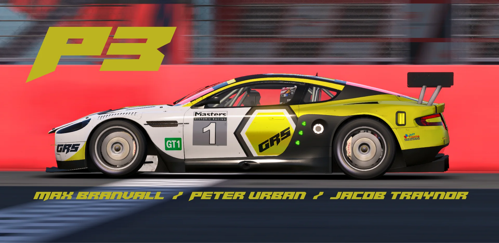 Project GRS Team Yellow Aston Martin from the Porto 1K victory, driven by Max, Peter, and Jacob