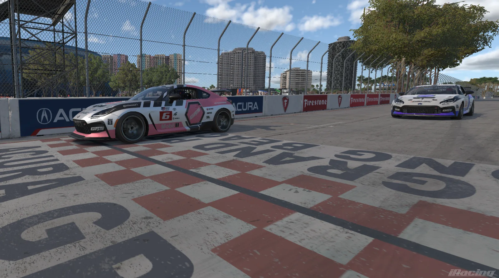 Team GRS Toyota GR86 racing in the new pink livery